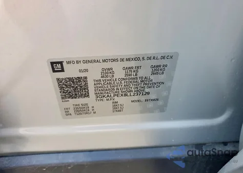 2020 GMC Terrain Slt из США, поврежденный, VIN 3GKALPEX8LL237129